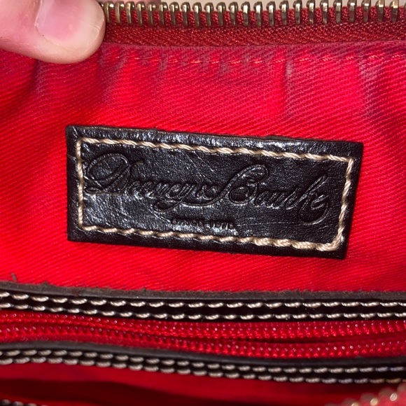 Dooney & Bourke Black and Cream Patterned Shoulder Bag - Picture 7 of 12